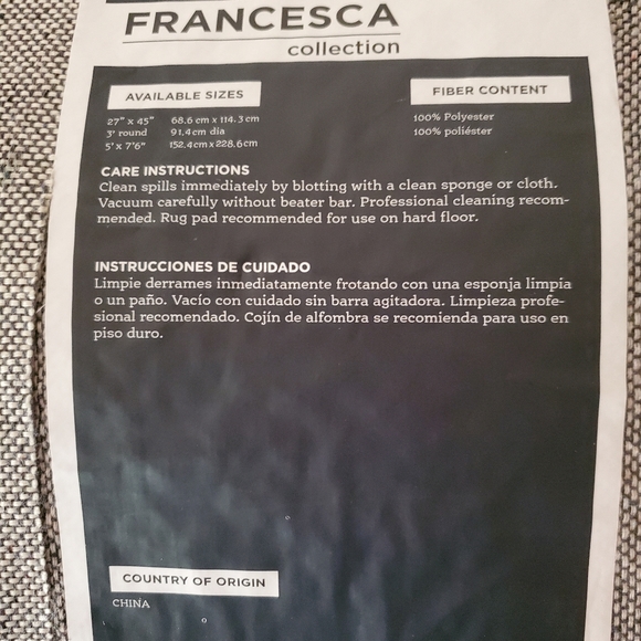 Francesca Collection Rug 27" x 45" - Picture 6 of 6